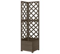 Corner Trellis Planter Outdoor Climbing Plant Flower Box Solid Fir Wood vidaXL