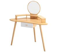 Corner ty Set with Drawer Kids' Play Makeup Table Open Shelves Rounded Corners Perfect for Bedroom Decor Stylish and Functional Dressing Table
