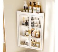 Corner Wall Cabinet for Kitchen Bathroom & Living Room Adjustable 4 Tier Medicine & Spice Storage nizer (40CM)