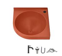 Corner Wall Mounted Bathroom Sink with Faucet, Stainless Steel RV Camper Kitchen Utility Sink for Small Apartments, Bathroom Camper Boat Bar(Orange)