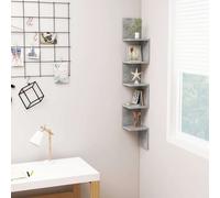 Corner Shelf Black Oak 127.5cm Tall Engineered Wood 20x20cm 5-Shelf for Home