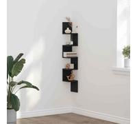 Corner Shelf Black Oak 127.5cm Tall Engineered Wood 20x20cm 5-Shelf for Home