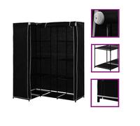 Corner Wardrobe Black Clothing Garment Stand Storage Cupboard Organiser vidaXL