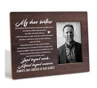 corner wind Brother Memorial Photo Frame, Bereavement Condolence Keepsake Grieving Gift for Loss of Brother, Sympathy Gift, Wood Picture Frame for Tabletop Display, Photo Frame Holds 4x6 Inches Photo