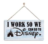 corner wind Inspirational Decor, I Work So We Can Go to Disney Sign, Decorative Wall Plaque, Work Humor, Funny Office Wood Sign, Office Wall Decor Art, Rustic Farmhouse Office Decoration (Baby Blue)