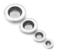 CORNERJOY 4 Pack Heavy Duty Stainless Steel Kitchen Sink Drain Strainer, Bathroom Hair Catcher Shower Drain Cover, Sink Tub Drain Stopper, Wash Basin Floor Drain, 2.1 to 4.5 Inch Diameter Rim