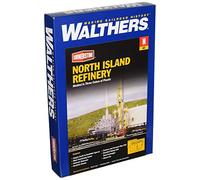 Walthers Cornerstone N Scale Model North Island Oil Refinery Kit, 8-1/16 x 5" 20.5 x 12.7cm