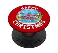 Cornet Christmas Cornetist Brass Musician Music Teacher PopSockets Adhesive PopGrip