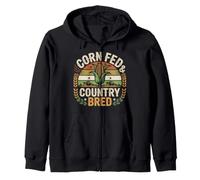 Cornfed And Country Bred Country Farm Roots Zip Hoodie