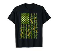 Cornfield Stars American Pride Design for Corn Farmers Value Graphic T-Shirt, Men, Black, L