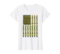 Cornfield Stars American Pride Design for Corn Farmers Value Graphic T-Shirt, Women, White, L