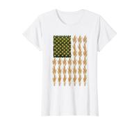 Cornfield Stars American Pride Design for Corn Farmers Value Graphic T-Shirt, Women, White, L