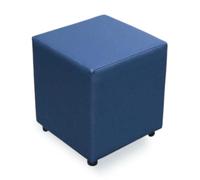 Cornflower Blue Faux Leather Cube Seat