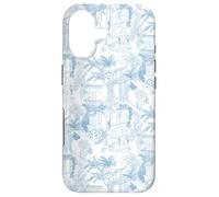 Cornflower Blue Preppy Italian Vacation Toile Case for iPhone 17