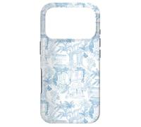 Cornflower Blue Preppy Italian Vacation Toile Case for iPhone 17 Pro
