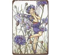 Cornflower Fairy Flower Fairies Novelty Bedroom Home Decor Art Wall Decor Metal Sign Poster 8X12 Inches
