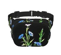 Cornflower flowers in the sun Pattern trendy fashionable waist bag, unisex travel sports messenger bag