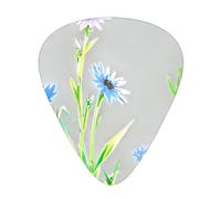 Cornflower flowers in the sun Printed pick set - 12 pieces, thin, medium and thick guitar picks, suitable for guitar, bass, electric guitar and ukulele