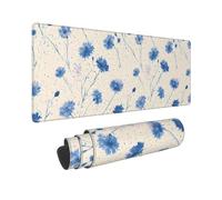 Cornflower Speckle Resist Print Mouse Pad Large Mouse Pad for Desk, Non-Slip Gaming Mousepad 12x31.5in