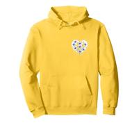 Cornflower Wheat Heart Floral Watercolor Design Pullover Hoodie