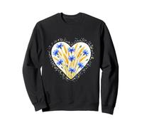 Cornflower Wheat Heart Floral Watercolor Design Sweatshirt