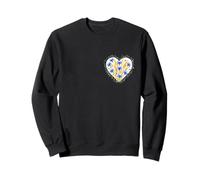 Cornflower Wheat Heart Floral Watercolor Design Sweatshirt