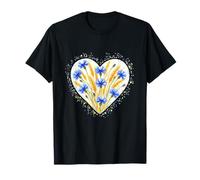 Cornflower Wheat Heart Floral Watercolor Design T-Shirt