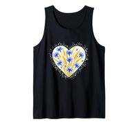 Cornflower Wheat Heart Floral Watercolor Design Tank Top