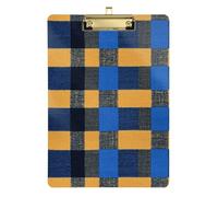 Cornflowerbuffalo Turquoise Plaid Check Tartan Scotland Organizational clipboard Standard Hole for Soccer Truck Driver Size 9 x 12