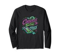 Cornhole Bags Player Competitive Attitude Saying Vintage 80s Long Sleeve T-Shirt