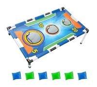 Cornhole Bean Bag Toss Game - Folding Lawn Target Set, Interactive Throwing Activity | Compact Board Design, Backyard Fun Theme, Skill Aims Feature, Outdoor Game for Camping Tailgate Beach Gathering