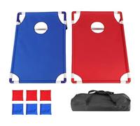 Cornhole Boards Set, Bean Bag Throwing Game - 22.8 x 20 Inch Board, Foldable Funny Toy for Adults Kids Family Travel Picnic Garden Yard Prat