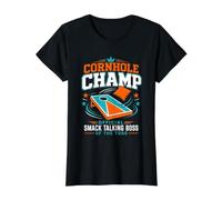 Cornhole Champ Official Smack Talking Boss Value Graphic T-Shirt, Women, Black, XL