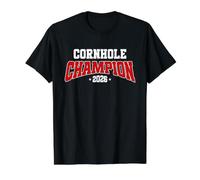 Cornhole Champion 2026, Cornhole Bags Tournament Winner Value Graphic T-Shirt, Men, Black, S