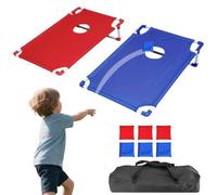 Cornhole Game Set - Launch Game for Garden | Includes 8 Bean Bags, Table 58 x 51 cm, Folding Toy Camping Travel Terrace Beach Picnic