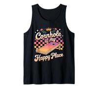 Cornhole is My Happy Place Fun Board Tank Top
