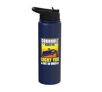 Cornhole Makes me Lucky You not so Much - Cornhole Stainless Steel Insulated Water Bottle