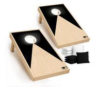 Cornhole Official Light-Up Wooden Set - 90×60 cm - Boards with Integrated LED + 8 Bags - Complete Set with Carrying Bag - Outdoor Game for Garden & Evenings - Original Corner