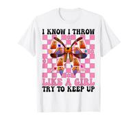 Cornhole Player Bean Bag Coquette I Know I Throw Like A Girl T-Shirt