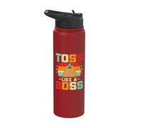 Cornhole Player Bean Bag Toss Like A Boss Funny Cornhole Stainless Steel Insulated Water Bottle
