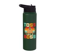 Cornhole Player Bean Bag Toss Like A Boss Funny Cornhole Stainless Steel Insulated Water Bottle