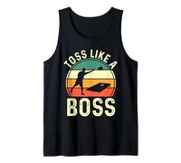 Cornhole Player | Cornhole Bean Bag | Retro Toss Like A Boss Tank Top