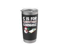 Cornhole Team Bean Bag Player Champ C is for Christmas Stainless Steel Insulated Tumbler