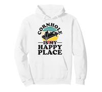 Cornhole Team Bean Bag Player Champ Cornhole Is My Happy Pullover Hoodie