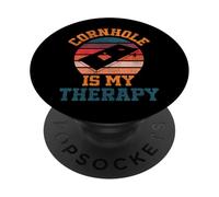 Cornhole Team Bean Bag Player Champ Cornhole Is My Therapy PopSockets Adhesive PopGrip