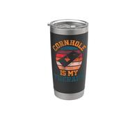 Cornhole Team Bean Bag Player Champ Cornhole is My Therapy Stainless Steel Insulated Tumbler