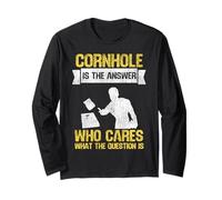 Cornhole Team Bean Bag Player Champ Cornhole is The Answer Long Sleeve T-Shirt