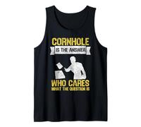 Cornhole Team Bean Bag Player Champ Cornhole is The Answer Tank Top