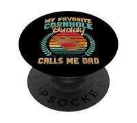 Cornhole Team Bean Bag Player Champ Dad Daughter Son My PopSockets Adhesive PopGrip