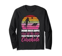 Cornhole Team Bean Bag Player Champ Girl Female Move Over Long Sleeve T-Shirt